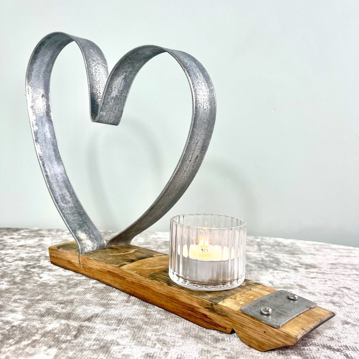 Metal Heart Tea Light Candle Holder